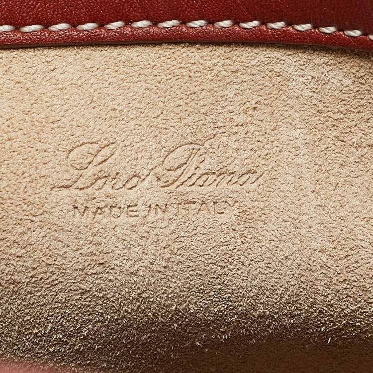 Pre Owned Loro Piana Brick Brown Leather Micro Bale Shoulder Bag