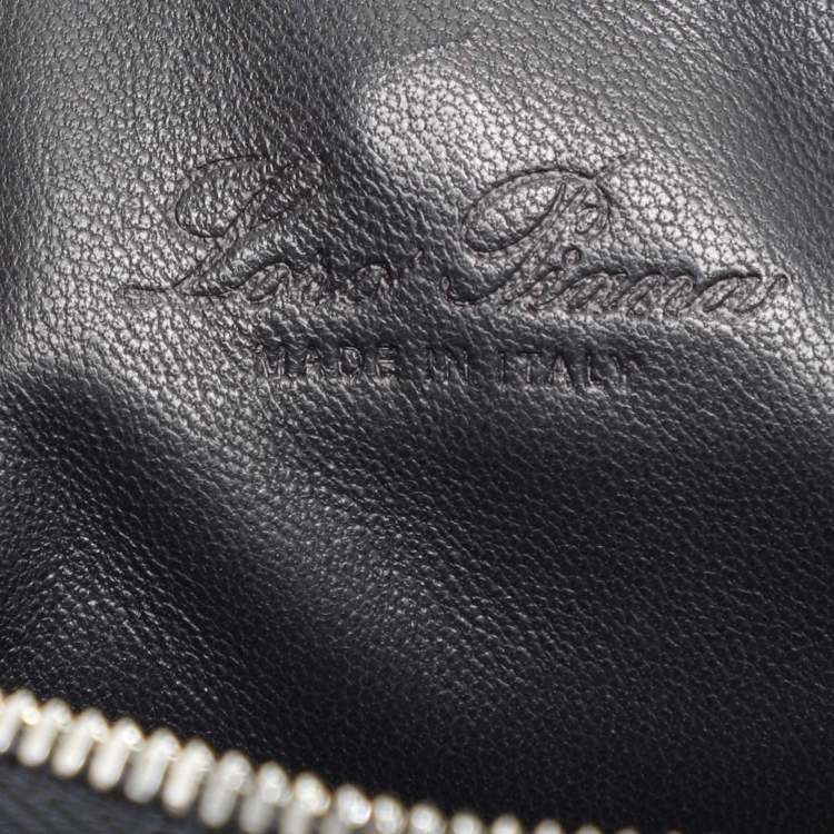 Pre Owned Loro Piana Navy Blue Leather Crossbody Bag