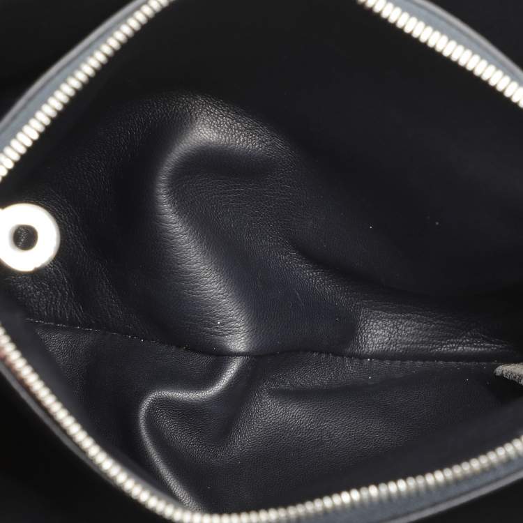 Pre Owned Loro Piana Navy Blue Leather Crossbody Bag