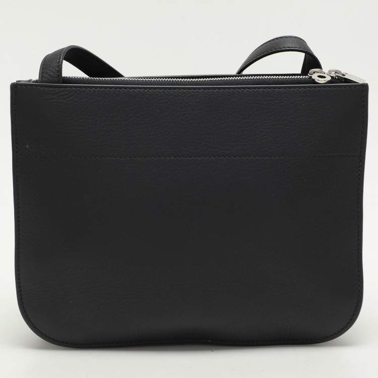 Pre Owned Loro Piana Navy Blue Leather Crossbody Bag