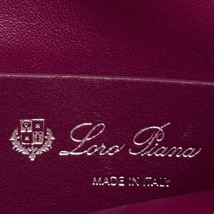 Pre Owned Loro Piana Purple Wilstitch Leather and Suede Milky Way Odessa Crossbody Bag