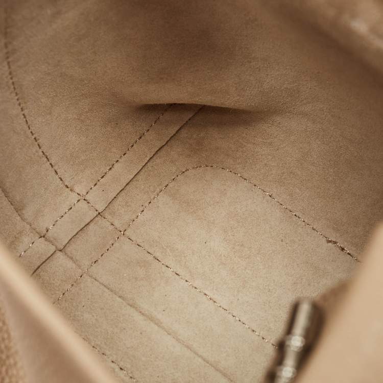 Pre Owned Loro Piana Beige Leather Micro Bale Bucket Bag