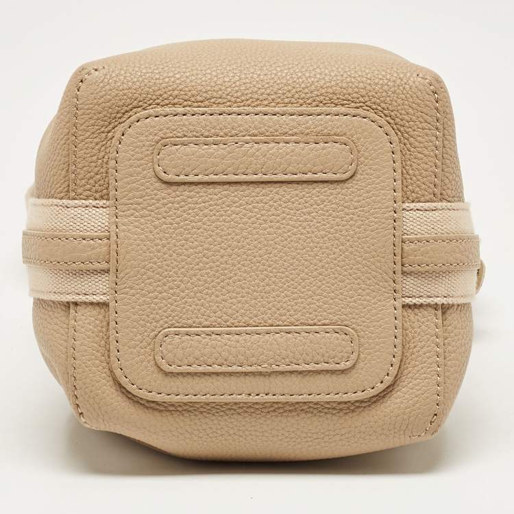 Pre Owned Loro Piana Beige Leather Micro Bale Bucket Bag
