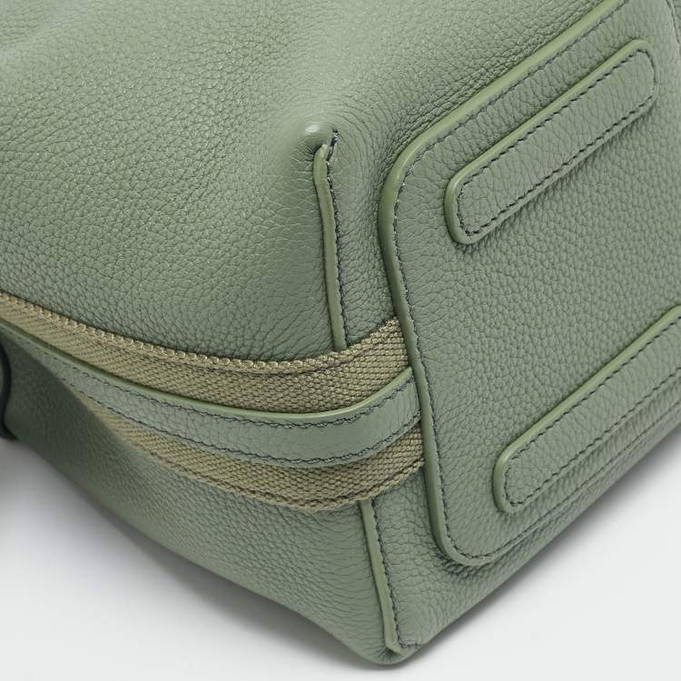 Pre Owned Loro Piana Light Green Leather Micro Bale Bucket Bag