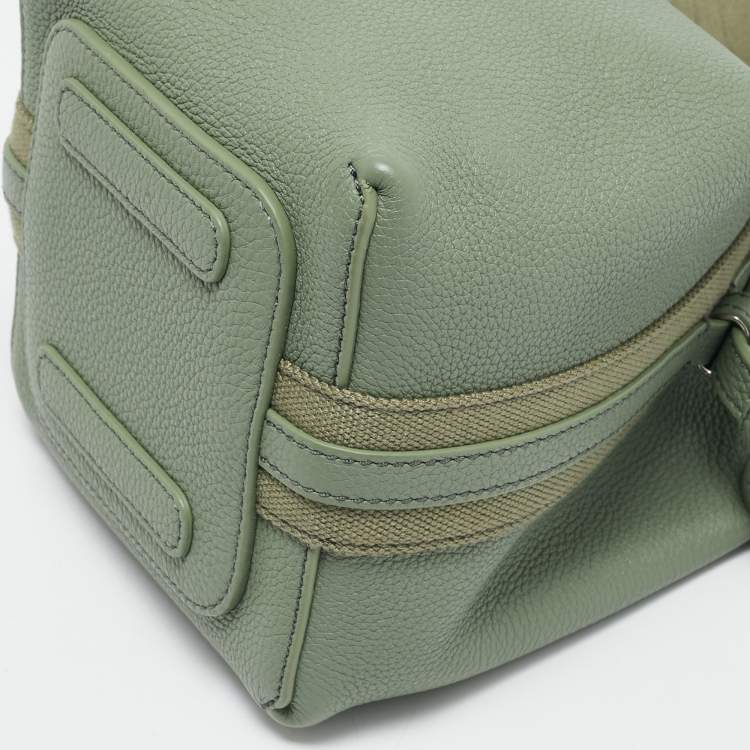 Pre Owned Loro Piana Light Green Leather Micro Bale Bucket Bag