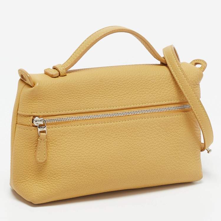 Pre Owned Loro Piana Mustard Leather L19 Pouch