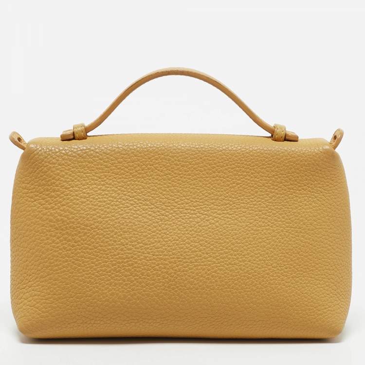 Pre Owned Loro Piana Mustard Leather L19 Pouch
