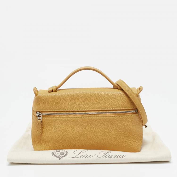 Pre Owned Loro Piana Mustard Leather L19 Pouch