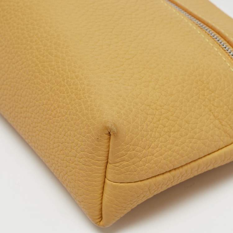 Pre Owned Loro Piana Mustard Leather L19 Pouch