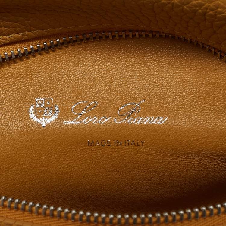 Pre Owned Loro Piana Mustard Leather L19 Pouch