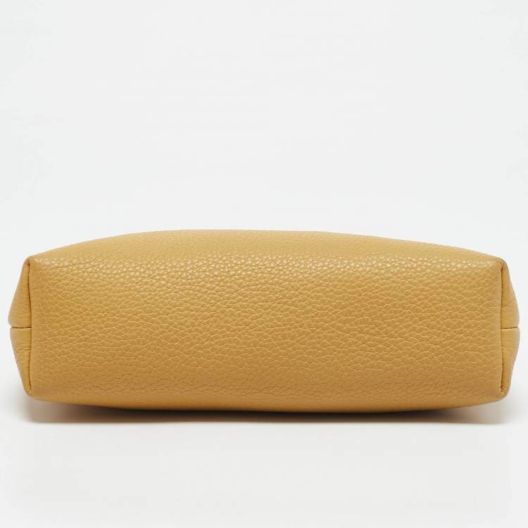 Pre Owned Loro Piana Mustard Leather L19 Pouch
