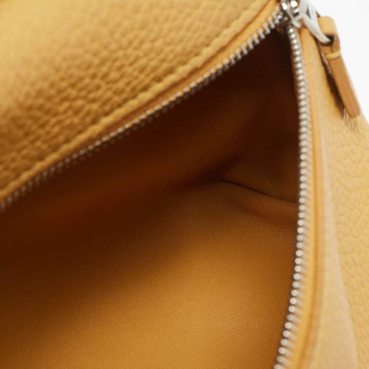 Pre Owned Loro Piana Mustard Leather L19 Pouch