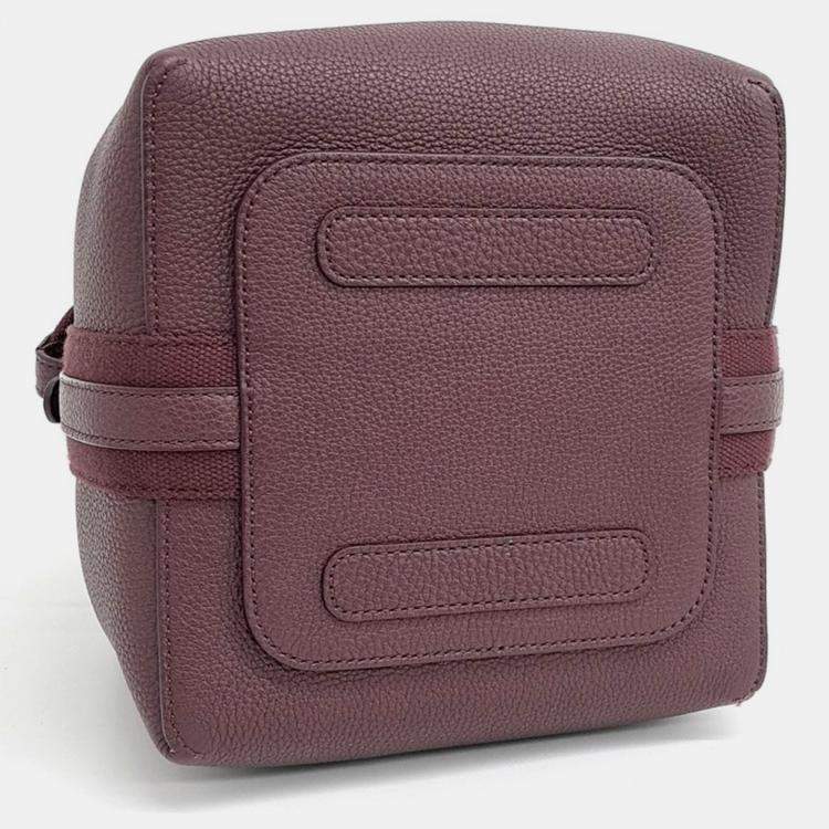 Pre Owned Loro Piana Burgundy Leather Veilback Small bag