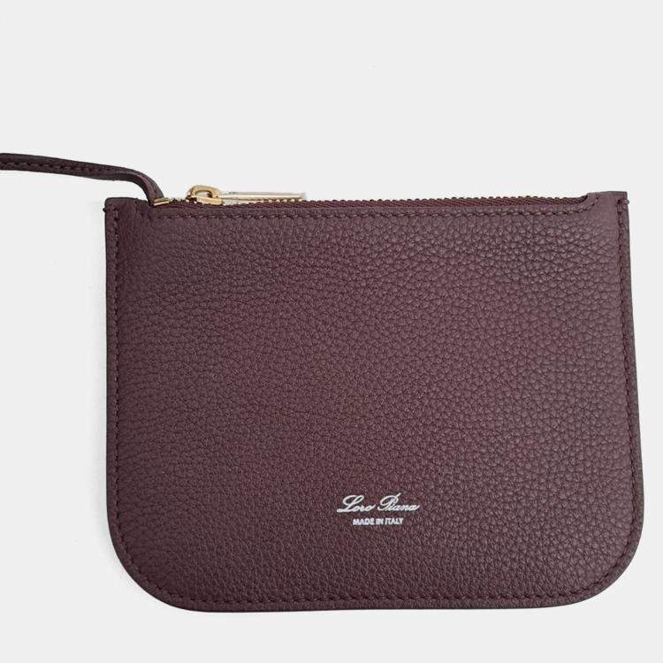 Pre Owned Loro Piana Burgundy Leather Veilback Small bag