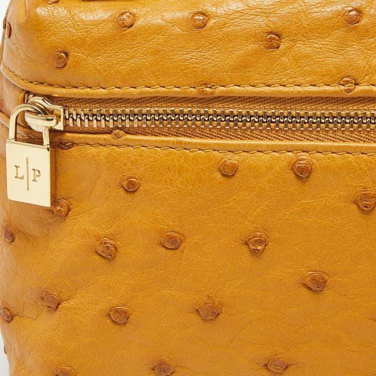 Pre Owned Loro Piana Mustard Ostrich L19 Extra Pocket Pouch