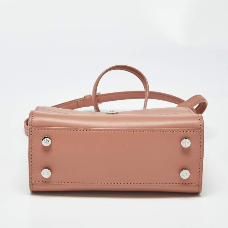 Pre Owned Loro Piana Nude Beige Leather Petite Odessa Top Handle Bag