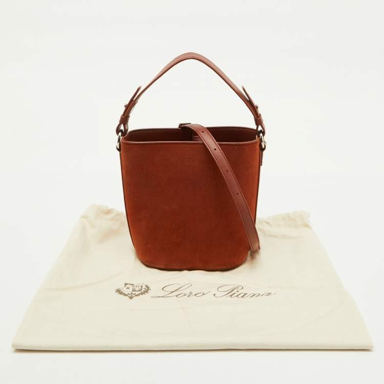 Pre Owned Loro Piana Brown Nubuck Leather Crossbody Bag