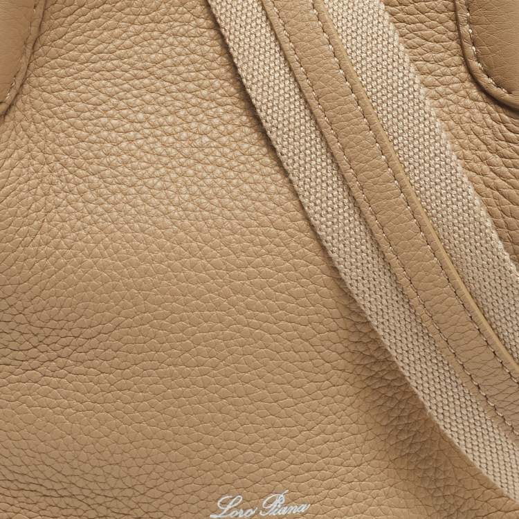 Pre Owned Loro Piana Light Mastic Leather Micro Bale Shoulder Bag