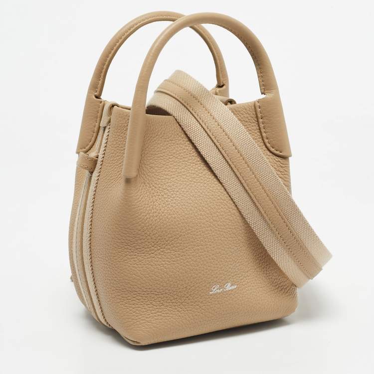 Pre Owned Loro Piana Light Mastic Leather Micro Bale Shoulder Bag