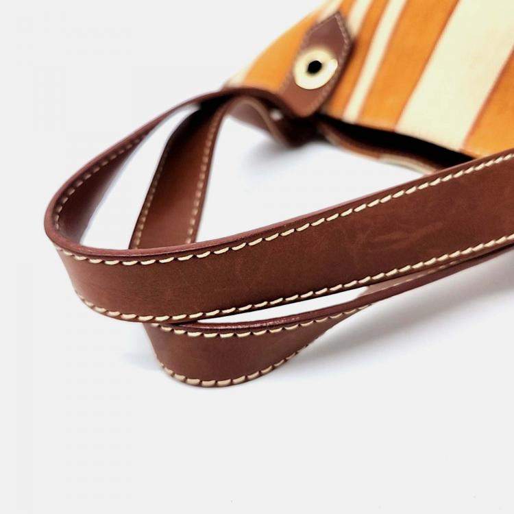 Pre Owned Loro Piana Orange Fabric Shoulder Bag