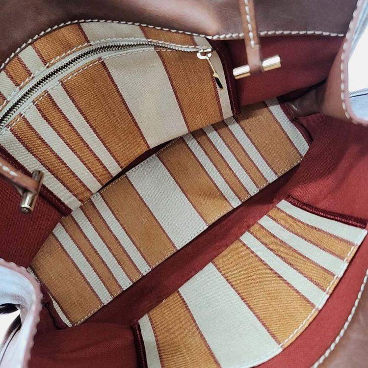 Pre Owned Loro Piana Orange Fabric Shoulder Bag