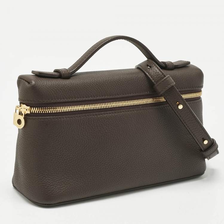 Pre Owned Loro Piana Cacao Leather Extra Pocket L19 Pouch