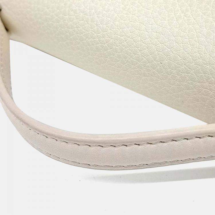 Pre Owned Loro Piana White Leather Extra Pocket L19 Pouch Bag