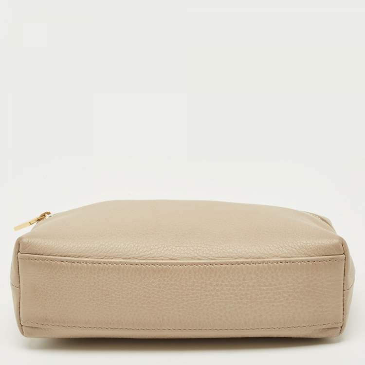 Pre Owned Loro Piana Beige Leather Extra Pocket L19 Pouch