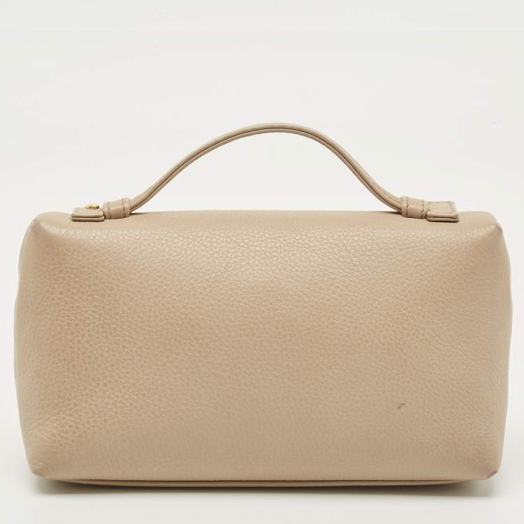 Pre Owned Loro Piana Beige Leather Extra Pocket L19 Pouch
