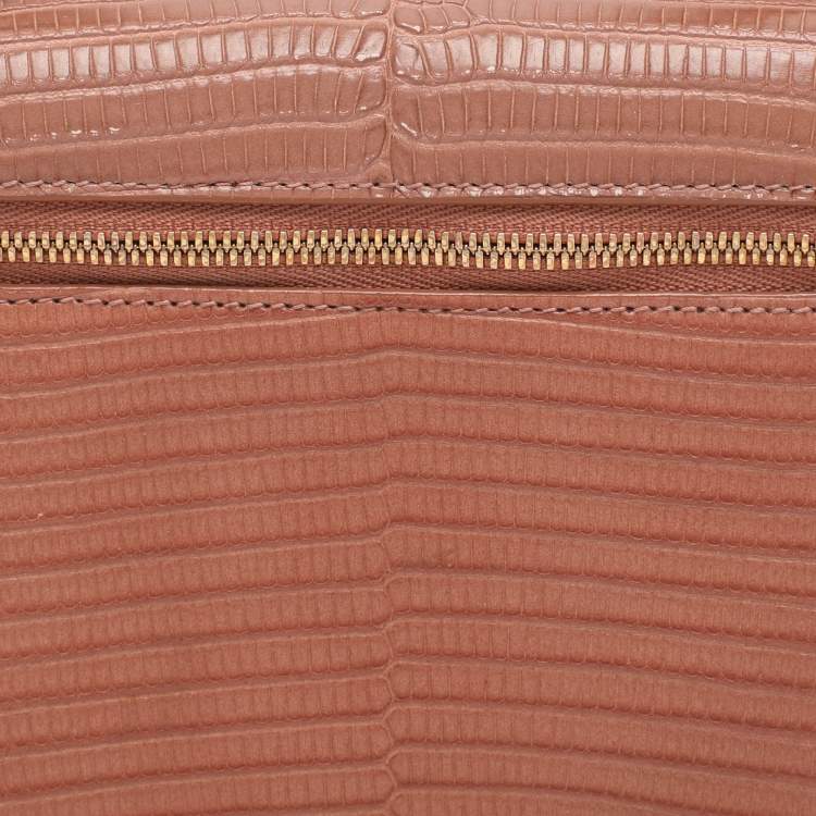Pre Owned Loro Piana Brown Lizard Extra Pocket L19 Pouch