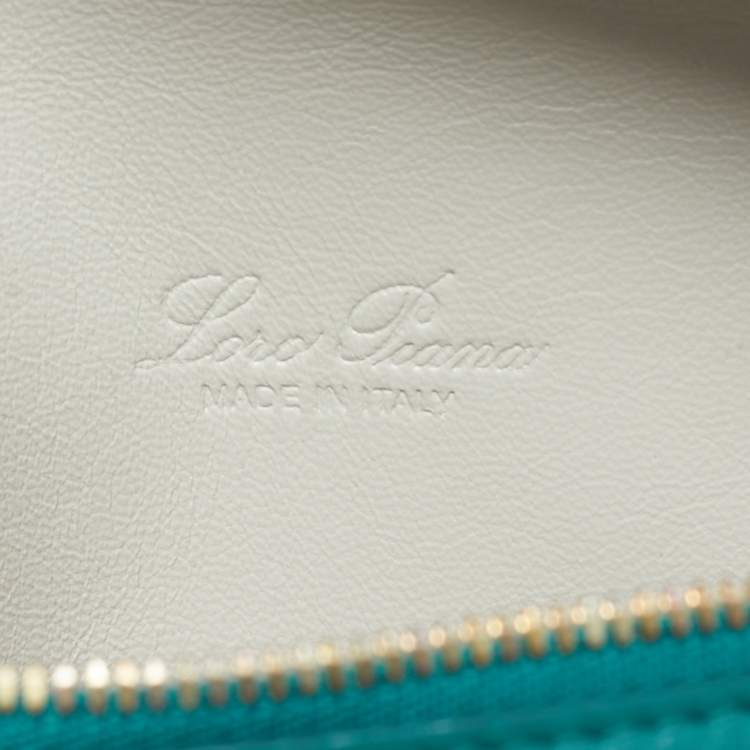 Pre Owned Loro Piana Green Leather Extra Pocket L19 Pouch