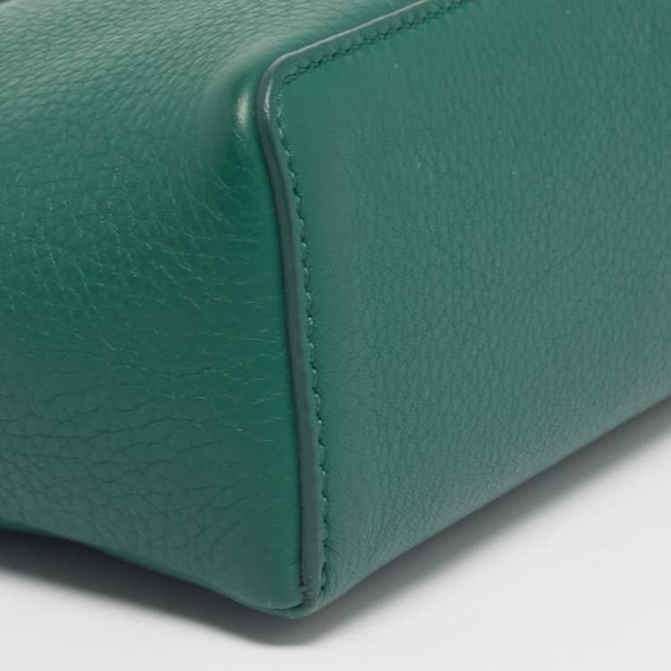 Pre Owned Loro Piana Green Leather Extra Pocket L19 Pouch