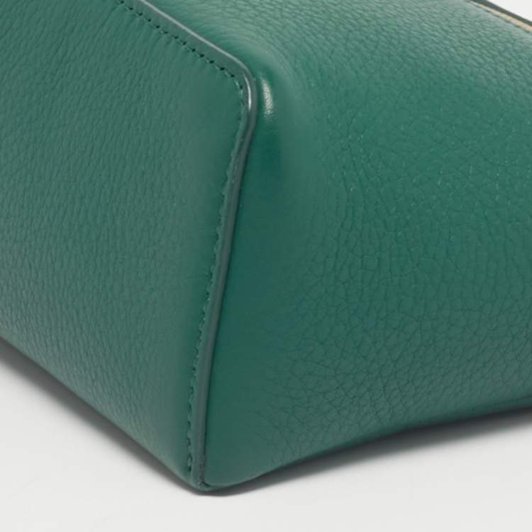 Pre Owned Loro Piana Green Leather Extra Pocket L19 Pouch