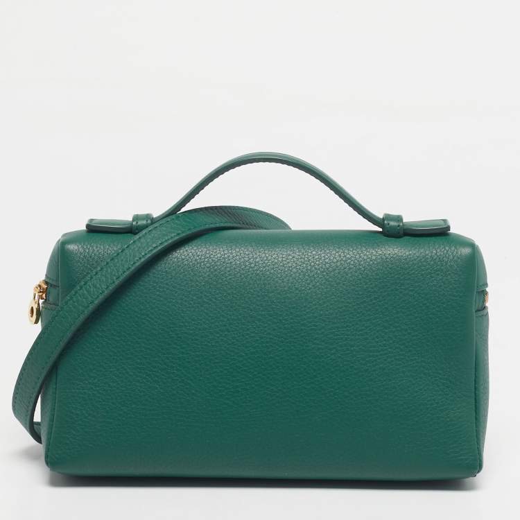 Pre Owned Loro Piana Green Leather Extra Pocket L19 Pouch