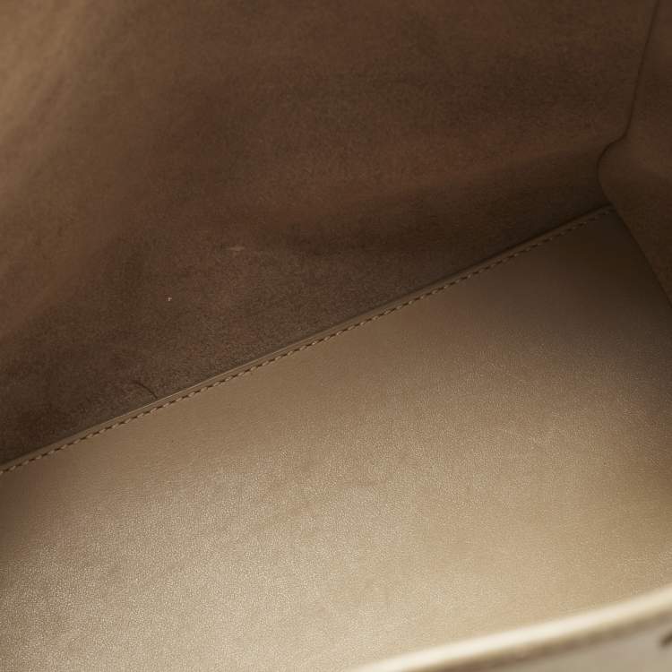 Pre Owned Loro Piana Beige Leather and Shearling Fur Micro Sesia Happy Day Bag