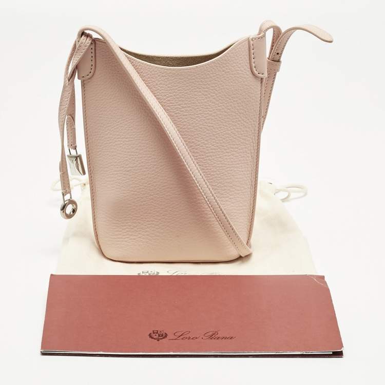 Pre Owned Loro Piana Candoglia Marble Leather Bale Phone Case Crossbody Bag