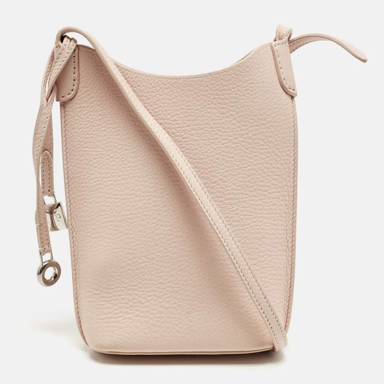 Pre Owned Loro Piana Candoglia Marble Leather Bale Phone Case Crossbody Bag