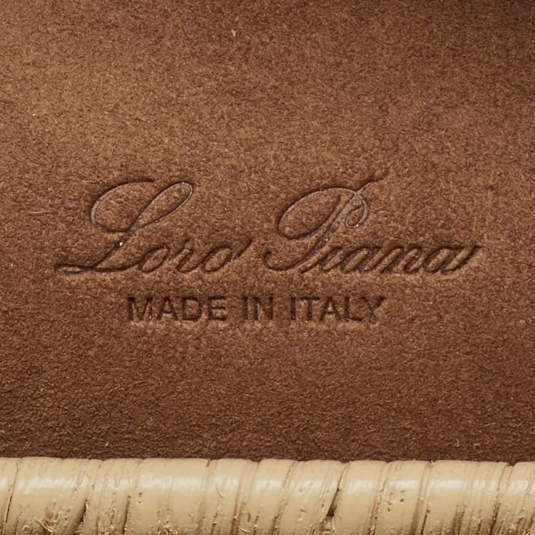 Pre Owned Loro Piana Beige/Brown Wicker and Leather Extra Pocket L19 North-South Bag