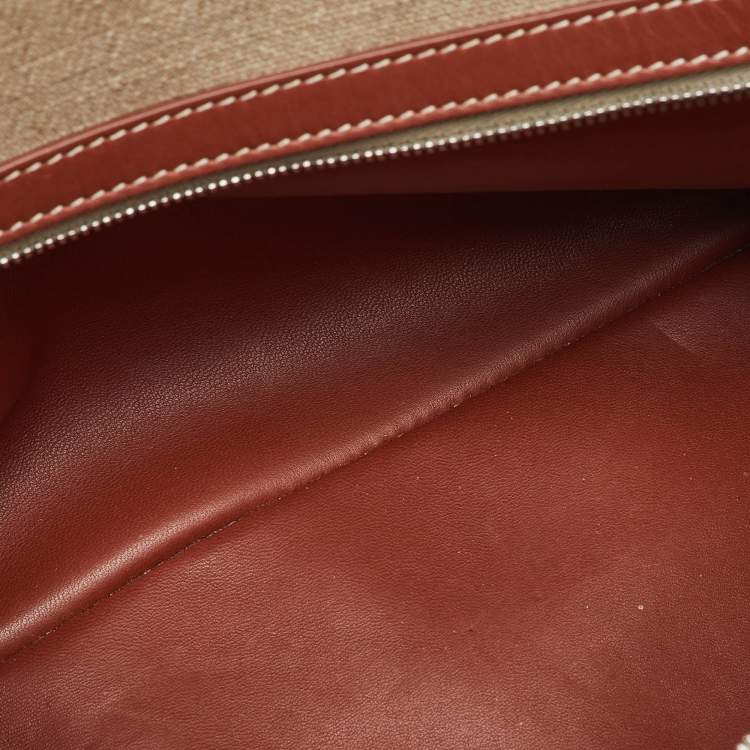 Pre Owned Loro Piana Beige/Brown Canvas and Leather Extra Pocket L27 Bag