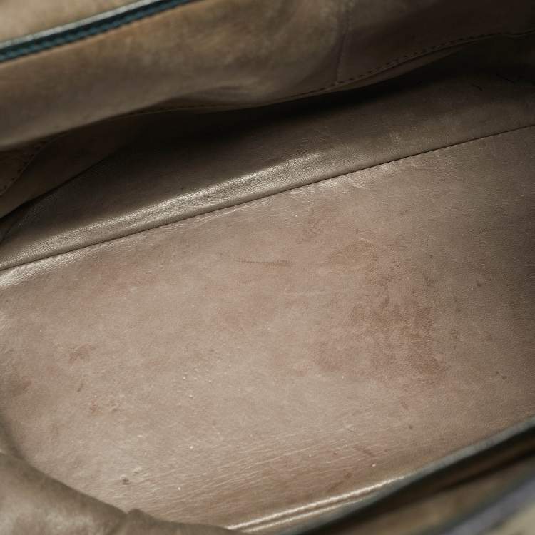 Pre Owned Loro Piana Grey Ostrich Globe Tote