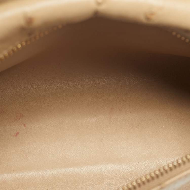 مملوكة مسبقًا Loro Piana Beige Ostrich L19 Extra Pocket Pouch