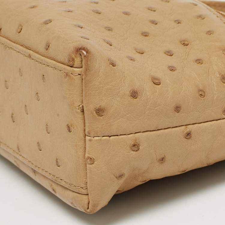 مملوكة مسبقًا Loro Piana Beige Ostrich L19 Extra Pocket Pouch