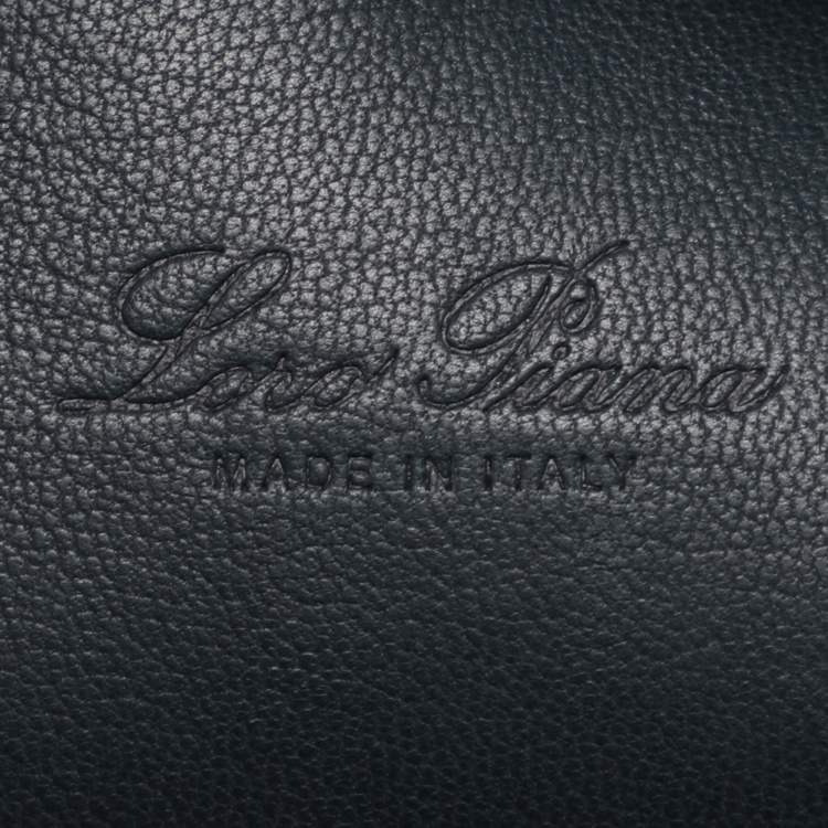 مملوكة مسبقًا Loro Piana Dark Navy Blue Python Zip L19 Pouch