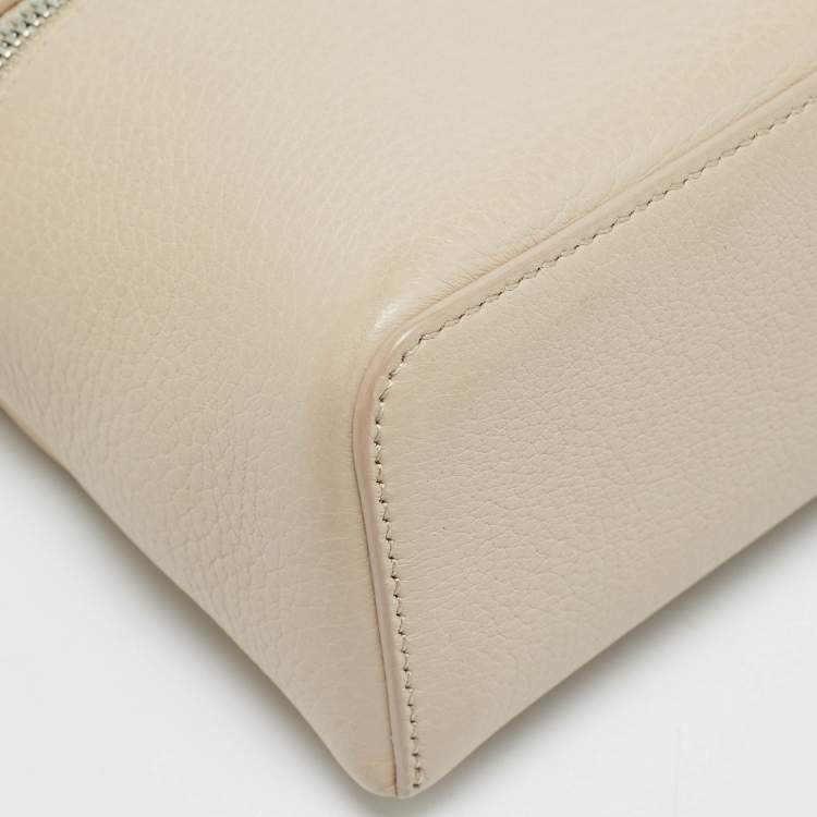 Pre Owned Loro Piana Extra Pocket L19 Light Beige Leather Pouch Bag