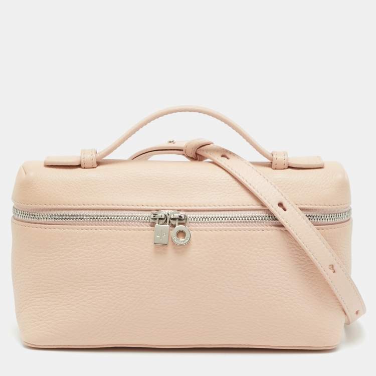 Pre Owned Loro Piana Extra Pocket L19 Pink Leather Pouch Bag