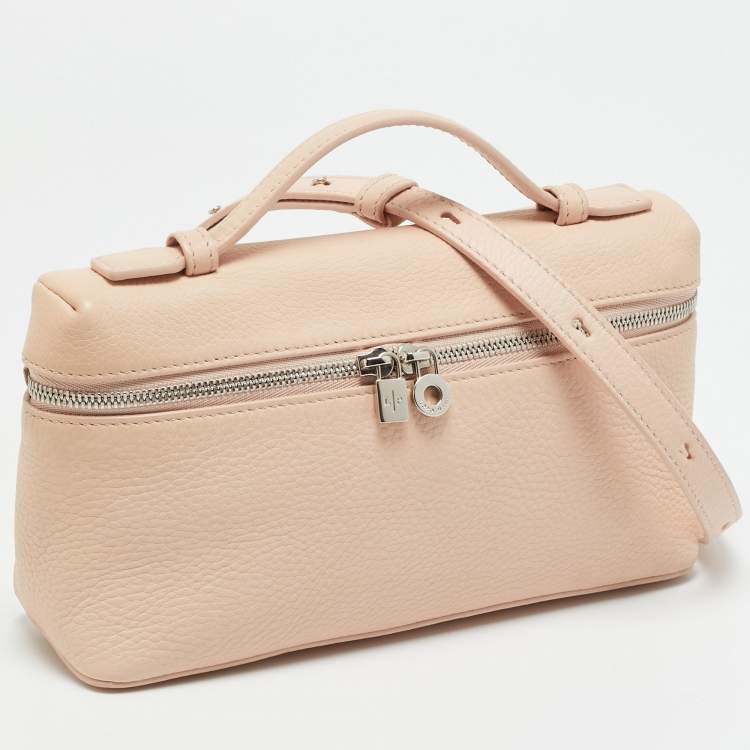 Pre Owned Loro Piana Extra Pocket L19 Pink Leather Pouch Bag