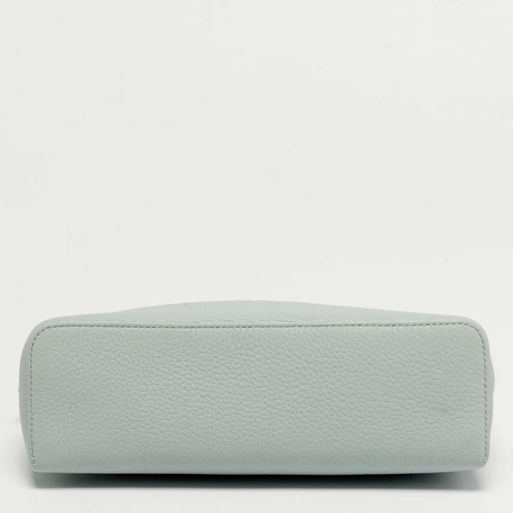 Pre Owned Loro Piana Extra Pocket L19 Light Blue Leather Pouch Bag