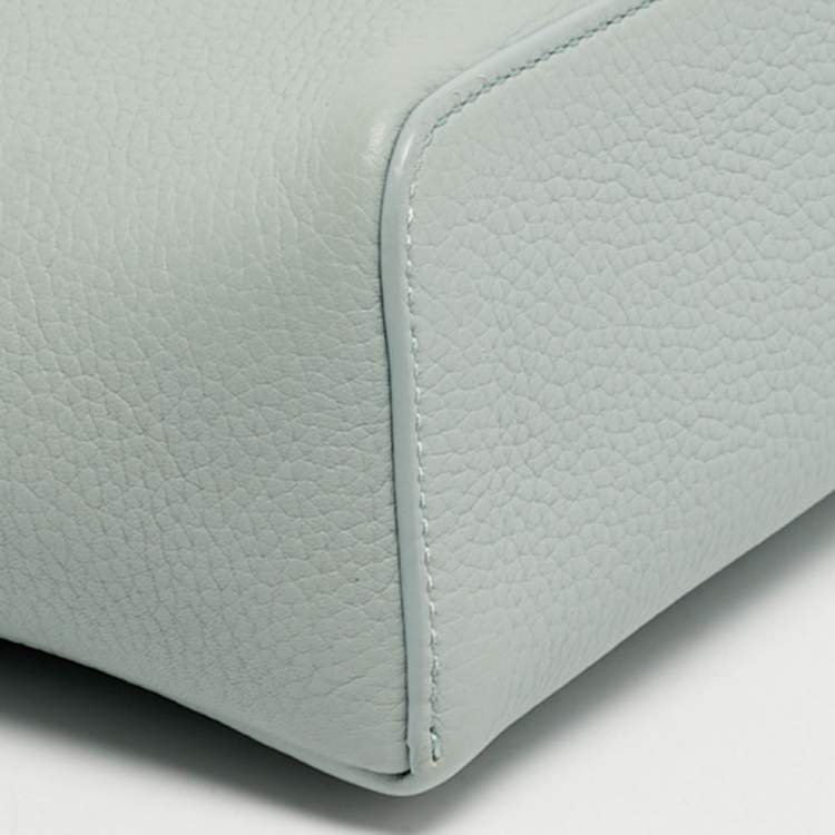 Pre Owned Loro Piana Extra Pocket L19 Light Blue Leather Pouch Bag