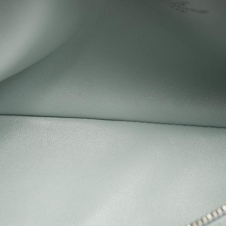 Pre Owned Loro Piana Extra Pocket L19 Light Blue Leather Pouch Bag