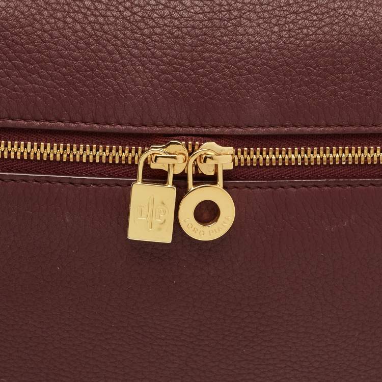 Pre Owned Loro Piana Extra Pocket L23.5 Burgundy Leather Backpack